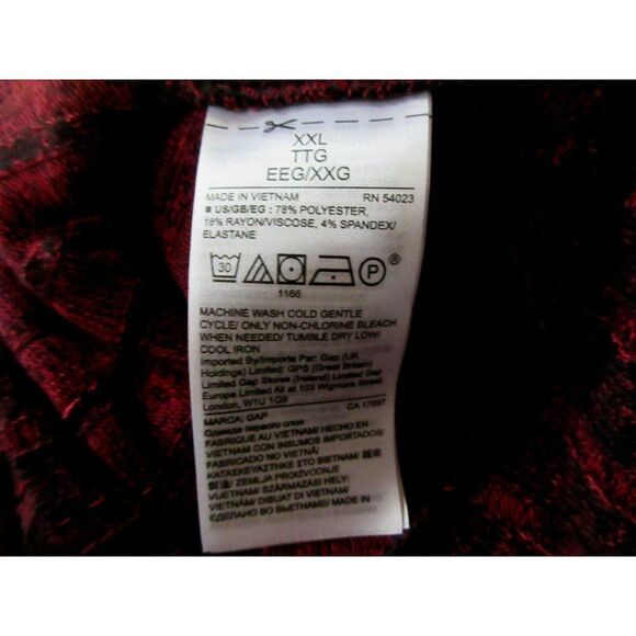 GAP Pullover V-Back Knit Top Sz XXL Red & Black Chevron Pattern Plus Size NEW - Picture 8 of 8